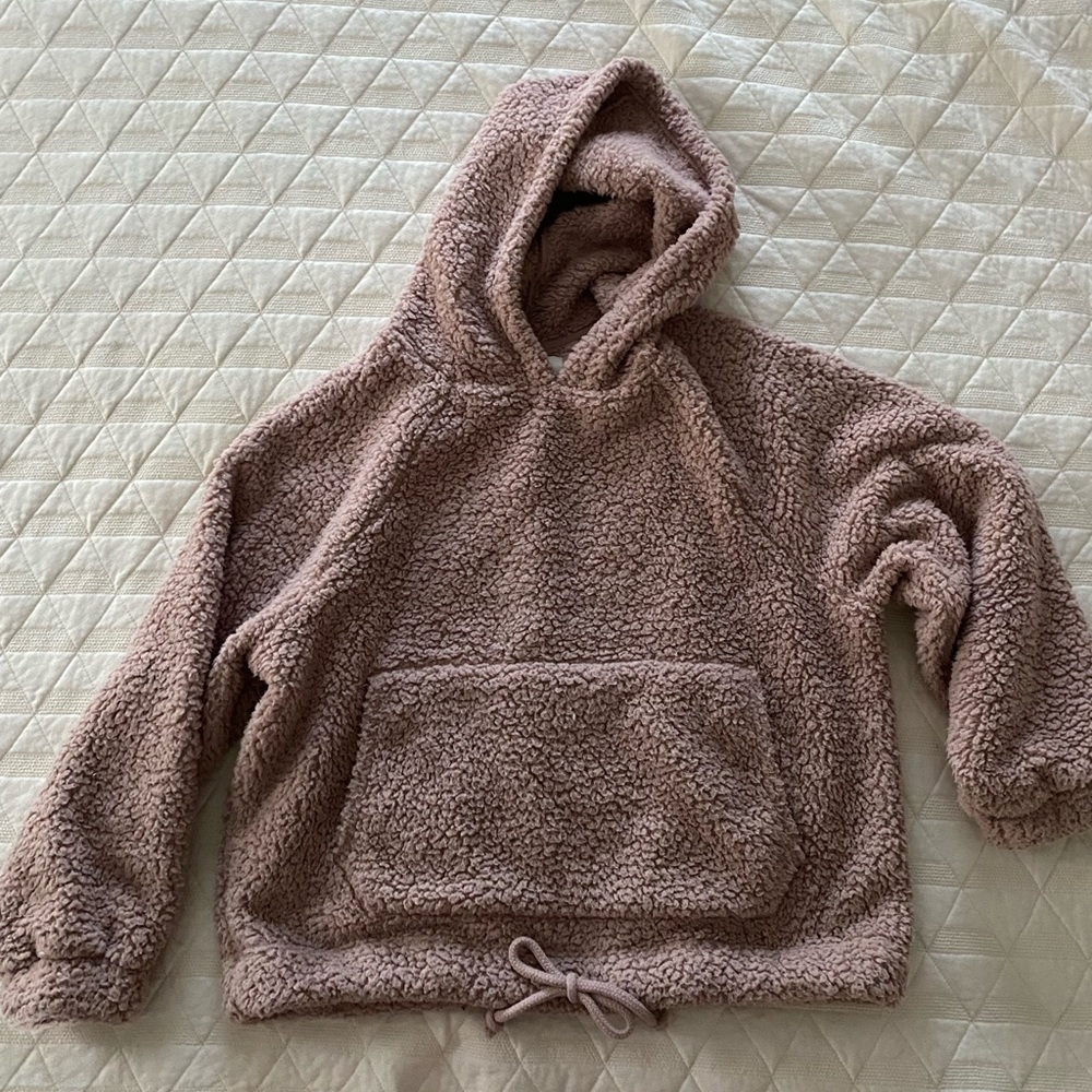 American Eagle woman’s M blush pink Sherpa Hoodie
